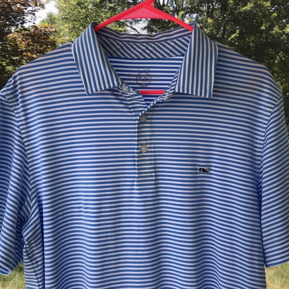 Men's Blue Striped Polo Shirt - Picture 5 of 7